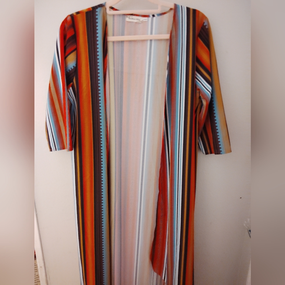 🦋Colorful Striped Long Sleeve Kimono